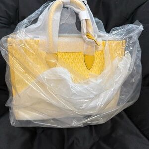 Michael Kors Yellow and Cream Satchel